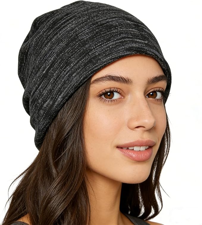 Amerthing Faraday Hat,Silver Fiber Faraday Slouch Beanie,Knitted Protection Cap