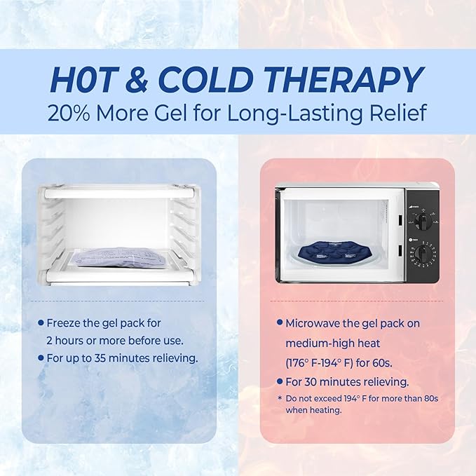 KingPavonini Extra Large Ice Pack for Back Pain Relief with Extension Strap, 1 Gel Pack Reusable Lower Back Ice Wrap for Lumbar Surgery, Sciatica, Herniated Disc, Coccyx Pain, Cold/Hot Therapy