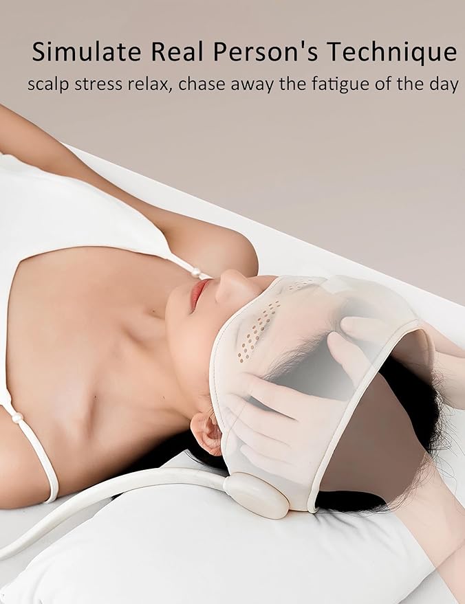 Head and Eye Massager, Rechargeable Air Bag Massager for Deep Relaxation & Stress Relief, Eye Mask with Heat Gifts for Women/Men/Mom/Dad
