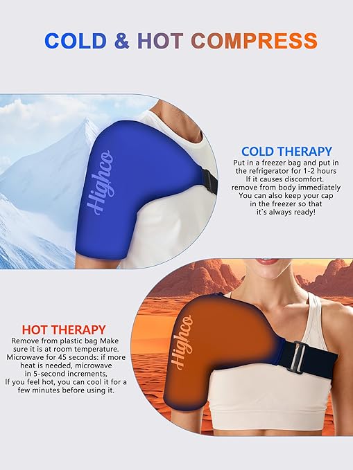 Shoulder Ice Pack Wrap for Rotator Cuff and Arm,Reusable Compression Cold Brace for Pain Relief & Muscle Relaxation,Tendonitis,Swelling,Discomfort After Surgery,Hot &Cold Therapy Ice Pack for Shoulder (XLarge-Navy blue)