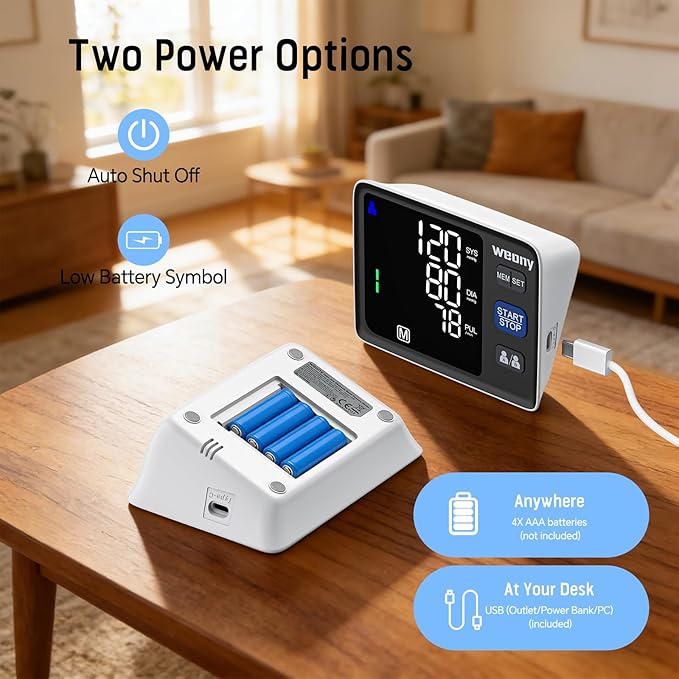 Blood Pressure Monitor for Home Use, Blood Pressure Machine Upper Arm, Adjustable Large Blood Pressure Cuff 9-17'', Automatic Blood Pressure Monitor with 2×199 Sets & Large LED Backlit Screen