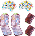 2PCS 7-Day Pill Organizer with Labels – Travel Pill Case, Daily Medication Organizer | Compact & Secure | Fits in Pocket/Purse (3.7” x 2.4”)