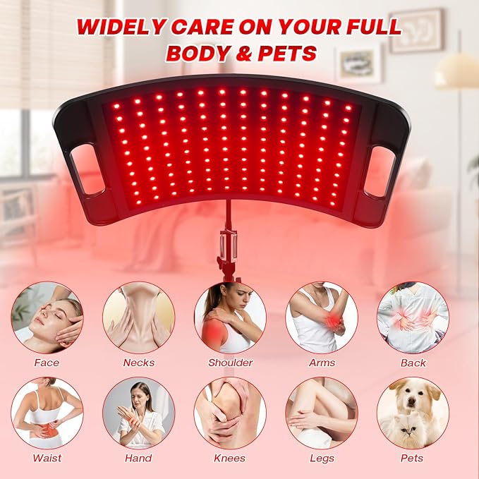Red Light Therapy for Face and Body, 3-in-1 LED Red Infrared Light Therapy Lamp Panel 660nm / 850nm Wavelength with Adjustable Stand & Protective Goggles – Ideal Home Use Gift for Man, Women&Pet
