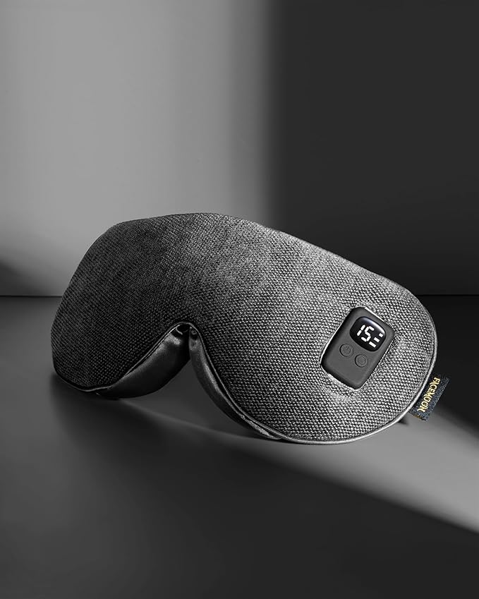 Heated Eye Mask for Dry Eyes: Warm Compress for Digital Tired Eyes, Stye Relief - Cordless, Adjustable Heat & Timer Settings - Airplane/Road Travel, Sleep aid, Office nap Grey