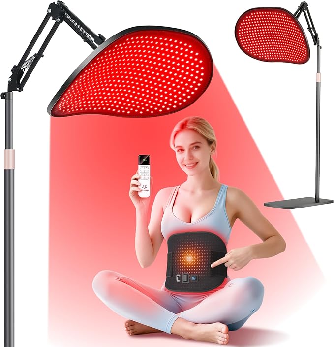 Red Light Therapy for Face Body, 50W 2-in-1 Infrared 432 LEDs Light Therapy with 660nm & 850nm Near Redlight Device Large Panel with Wireless Remote Stand Timer