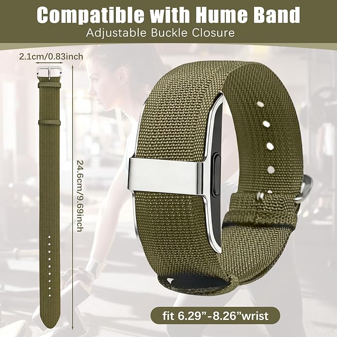 Nylon Loop Compatible with Hume Band, Nylon Replacement Strap, Soft Adjustable Breathable Sport Wristband for Fitness Tracker