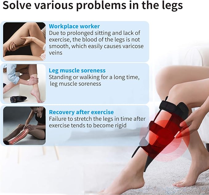 DGXINJUN Red Light Therapy Devices 880nm Near Infrared LED Calf Arm Muscle Pain Relief Wrap for Lower Leg Cramps Home Use Damage Deep Penetrating