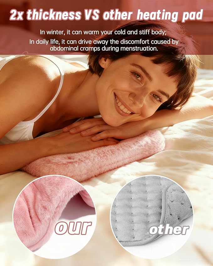 Heating Pad for Period Cramps, Electric Heating Pad for Lower Back,Abdomen Pain Relief,6 Heat Setting (Max 158°F), 2H Auto-Off,6ft Cord, Machine Washable, Christmas Gift for Women,12" x 24"