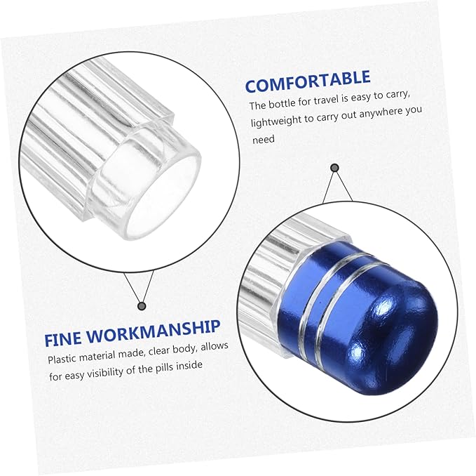 Travel Size Bottle Set 20pcs Capsule Bottles Caps Leakproof Pill Containers for Medication Candy Storage