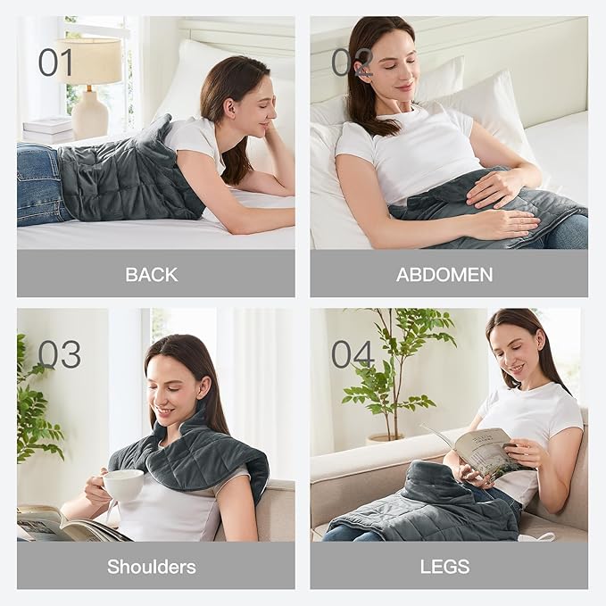 Neck Weighted Heating pad XL 19''x24'' fsa Eligible Items only List Heat pad for Period Cramps Heating Pads Large Heated pad for Back Pain Relief Products for Mom Dad