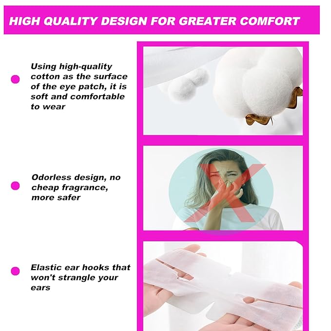 Steam Eye Mask for Dry Eyes, Self Heated Sleep Eye Mask Disposable Warm Compress for Eyes, Relieves Dry Eye Eye Strain, Dark Circles, Puffiness,Microgroove (Rose, Medium)