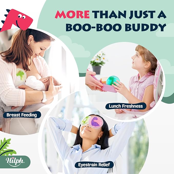 Hilph Kids Ice Packs for Boo Boos - FSA Eligible HSA, 3 Pack Gel Ice Packs for Toddlers & Children Injuries Reusable, Soft Small Hot & Cold Pack for Bumps, Bruises, Fever, Get Well Gifts