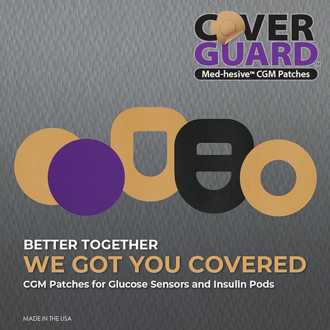 CGM Overpatch | Freestyle Libre 3 | Purple Full Coverage Design| 25-Count | Waterproof Adhesive | Anti-Fray | Easy Application & Removal | Made in USA | Sensor Protection