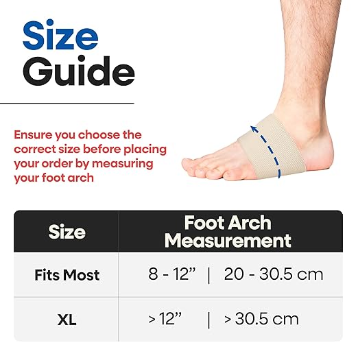 Arch Supports for Plantar Fasciitis Relief | Compression Sleeve Foot Brace For Heel Pain, Bone Spurs, Flat Feet, High Arches | Copper Infused Arch Support Bands for Women & Men Over Socks Fit Most