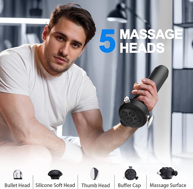 Pro Max Vibration Therapy Massage Gun, 6500RPM Handheld Deep Tissue Muscle Massager, Fascia Release Massage & Sensitive Areas & Full Body Pain Relief – Gifts for Men & Women