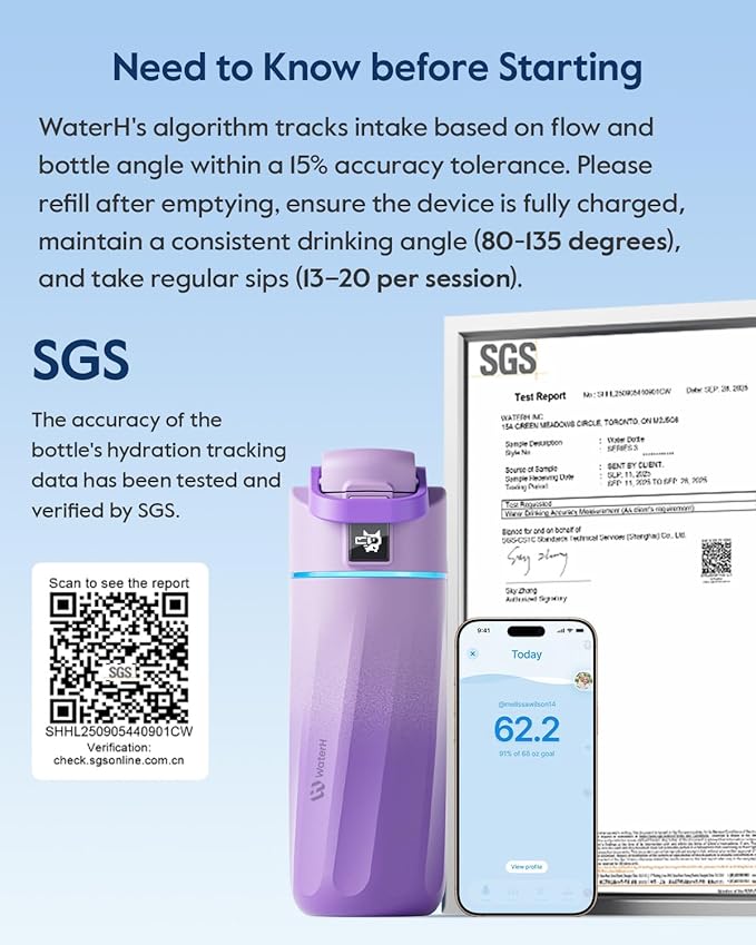 BOOST Smart Water Bottle with Reminder & Tracker, 16oz Kids Water Bottle for School, DIY Refrigerator Magnets, BPA-Free Vacuum Insulated Stainless Steel, Ideal for Mother's Day Gifts