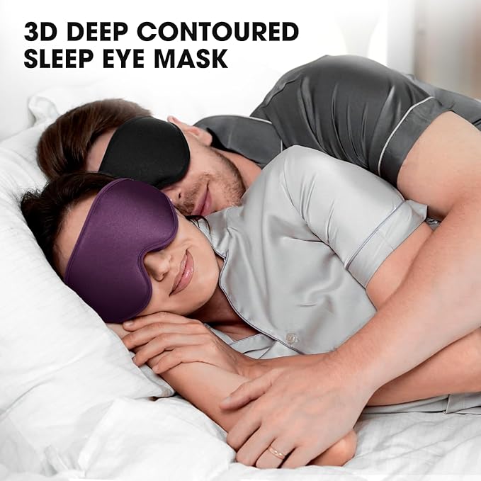 Sleep Mask | 99% Fully Block Out Light Eye Sleep Mask | Long Lash Extension | 3D Deep Contoured Eyes Cover Zero Pressure | Adjustable Straps | Sleep Travel Home Nap Rest Women Men (Purple)