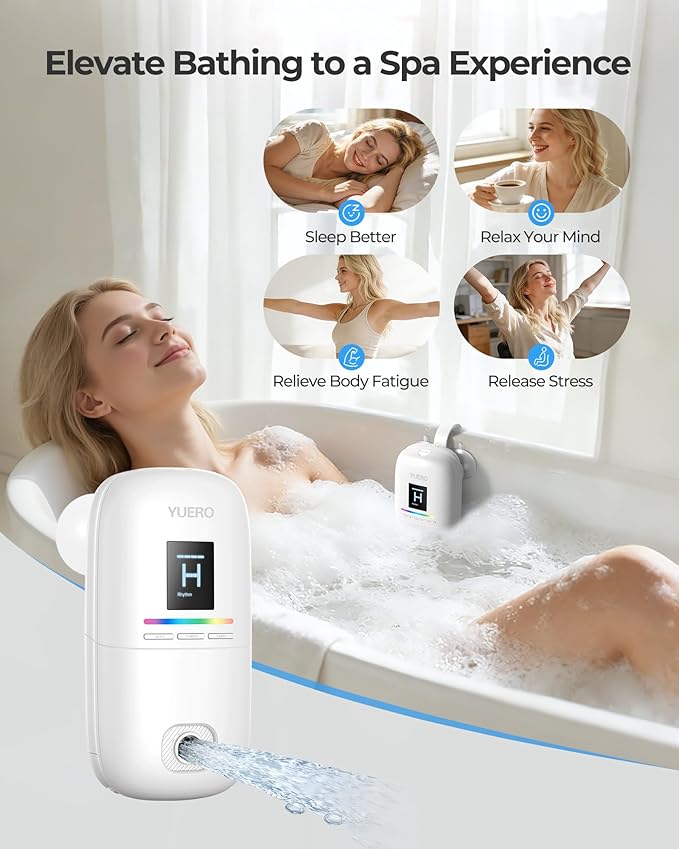Bath Jets for Tub, Bath Jet or Bubble Mode, Cordless Waterproof Portable Bathtub Accessories with 3-Level Adjustable Speed, Bathtub Jets Massage for Home Spa, Travel Massage, Relaxing, Soothing