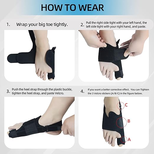 MOONSMILE Foot Gear 1 Pair Bunion Corrector for Women & Men, Night Bunion Splint, Big Toe Straightener, Foot Gear Brace for Bunion Pain Relief