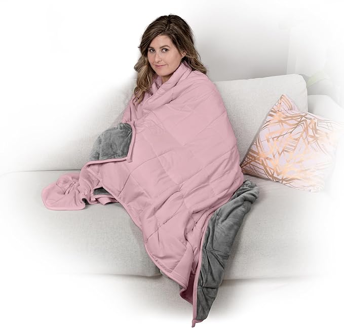 Ella Jayne - Luxury Collection Reversible Weighted Blanket, Weighted Blankets for Adults, Heavy Blanket, Weighted Blankets Queen Size, King Size, Weighted Blanket Twin, Pink - 20lb