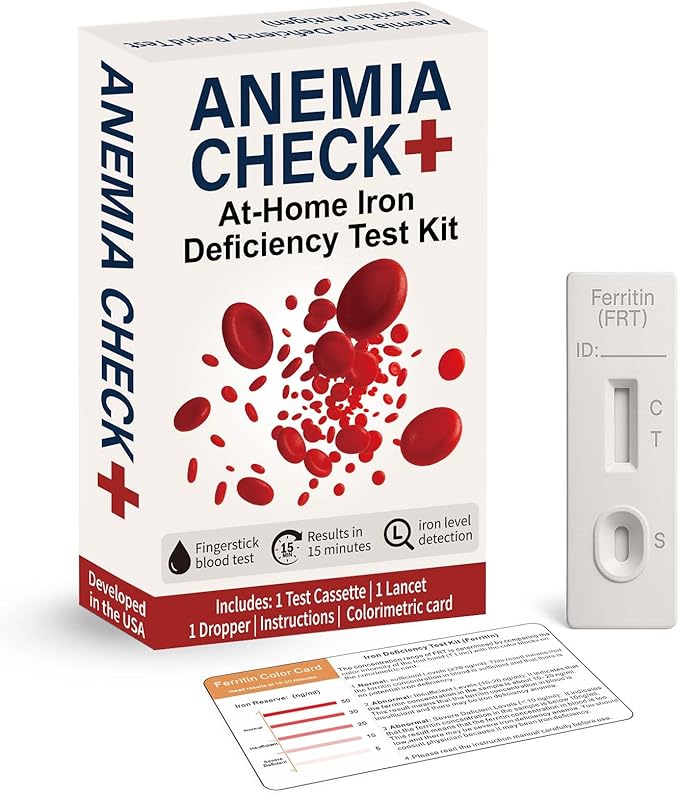 Iron Deficiency Test Kit at-Home – Self-Testing Iron Level for Men, Women, Adults, and Children
