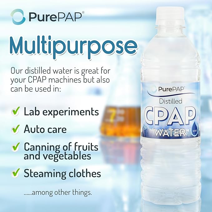 Pure Distilled CPAP Water - 6-Pack of 16.9oz Bottles Distilled Water - Travel CPAP Water for CPAP Machine Humidifier