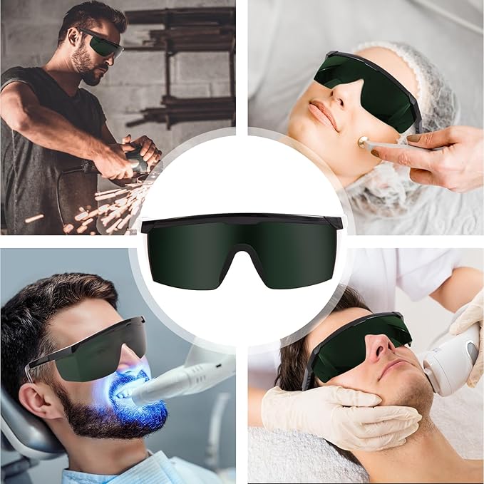 FreeMascot New Red Light Therapy Glasses, 190nm-2000nm IPL Safety Glasses for Red Light Therapy and Laser Hair Removal Treatment Operator Eye Protection