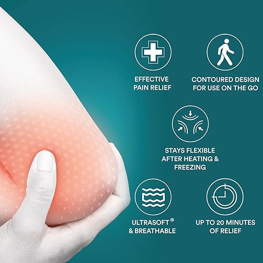 HoMedics Hot and Cold Relief Gel Elbow Sleeve, Heat or Ice Therapy for Sore Elbows and Joints, Soft-Touch Stretch Fabric, Contoured Hydrogel Design for Comfort and Relaxation