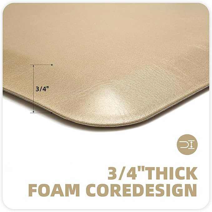 Color&Geometry Anti Fatigue Floor Comfort Mat 3/4 Inch Thick 17"*24" Perfect for Standing Desks, Kitchen Sink, Stove, Dishwasher, Countertop, Office or Garage, Brownish Yellow