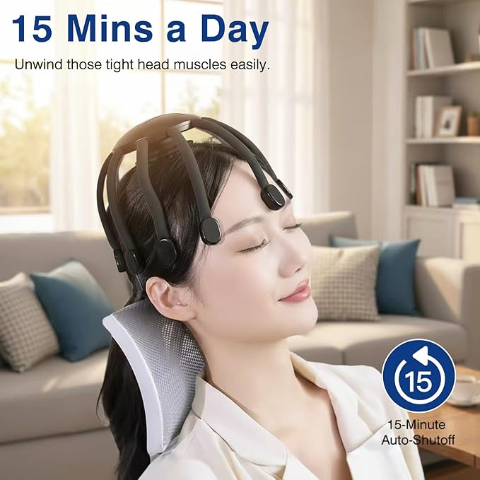 Head Massager Scalp Electric with 4 Modes, 360° Electric Head Massager Rechargeable, Electric Octopus Scalp Massager Portable, Scalp Stress Relax Massage Tool Free Hands