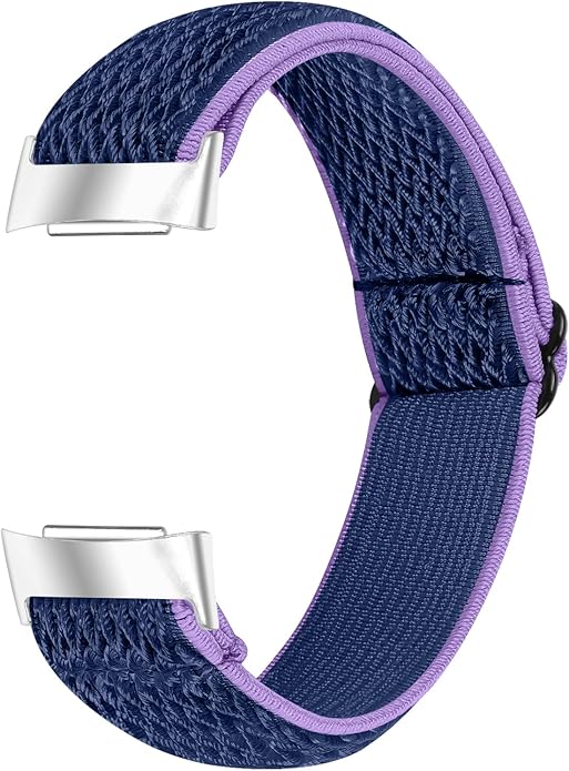 Lijinlan Nylon Band Compatible with Fitbit Charge 5 Advanced Fitness & Health Tracker, Elastic Woven Strap Stretchable Wristband Watch Bands Replacement for Charge 5 for Women Men