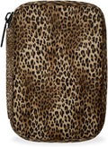 Leopard Print Brown Pill Case Everyday Travel, 7 Day Weekly Medicine Pill Box Compact Portable Pills Bottle Organizer with Zipper for Daily Vitamin Medicine Holder Bottle Organizers Bag
