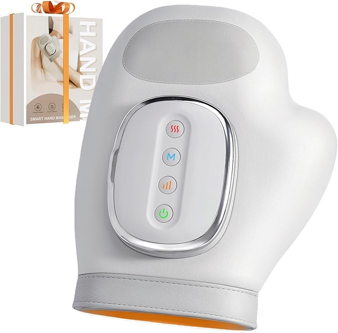 Cordless Hand Massager with Heat and Compression for Arthritis Carpal Tunnel, 3 Massage Modes 3 Heating Levels 5 Intensities Hand Massage Helps Soothe Hand Fatigue, Gift for Women Men