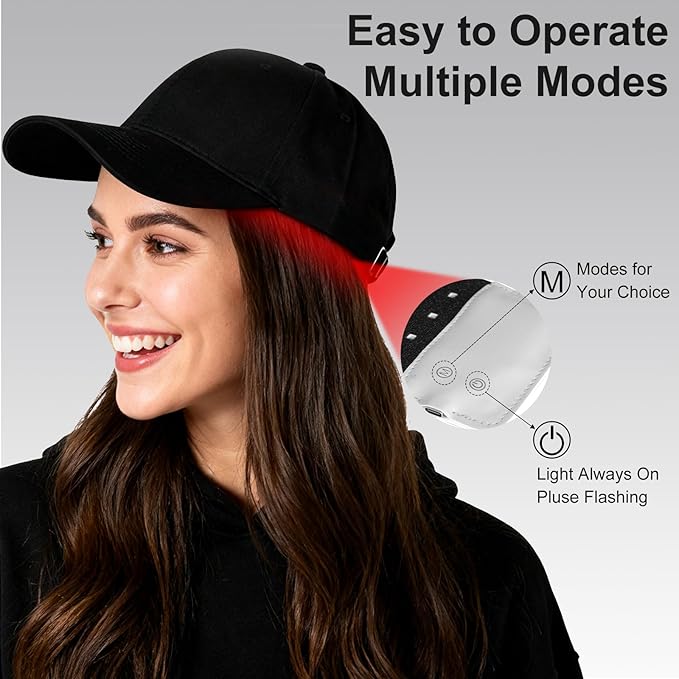 Laser Hair Growth Cap, Red Light Therapy Cap for Hair Regrowth, Blue Light Hair Care for Reduce Hair Loss in Men and Women