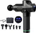 Premium Massage Gun Deep Tissue Muscle Pain Relief Massager with 6 Head Attachments | Portable Handheld Massage Gun, LCD Touch Screen, 30 Speed Levels for Neck, Back & Whole Body (Black)