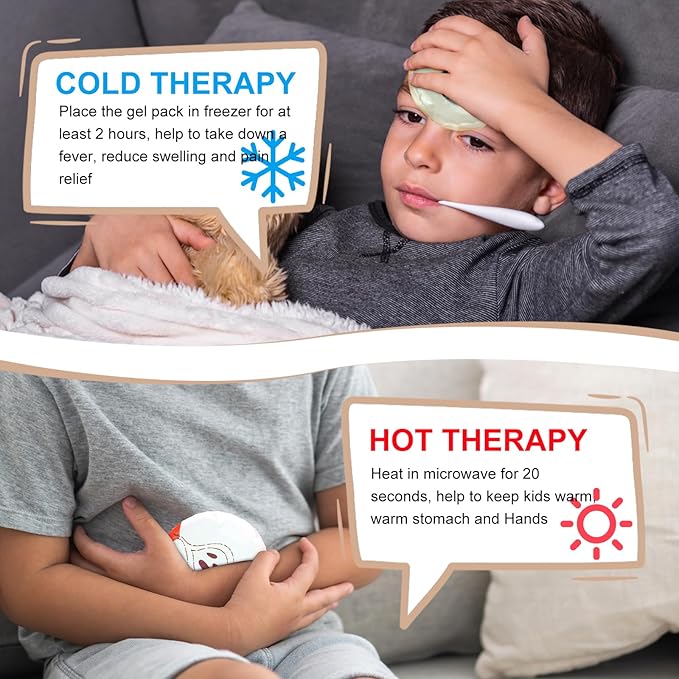 WORLD-BIO Boo Boo Ice Packs for Kids (3-Pack) - Ultra Soft Reusable Hot & Cold Therapy with Fun Fruit Sleeves - Boo Boo Relief for Bumps, Bruises, Teething Pain - Toddler & Child First Aid Essentials