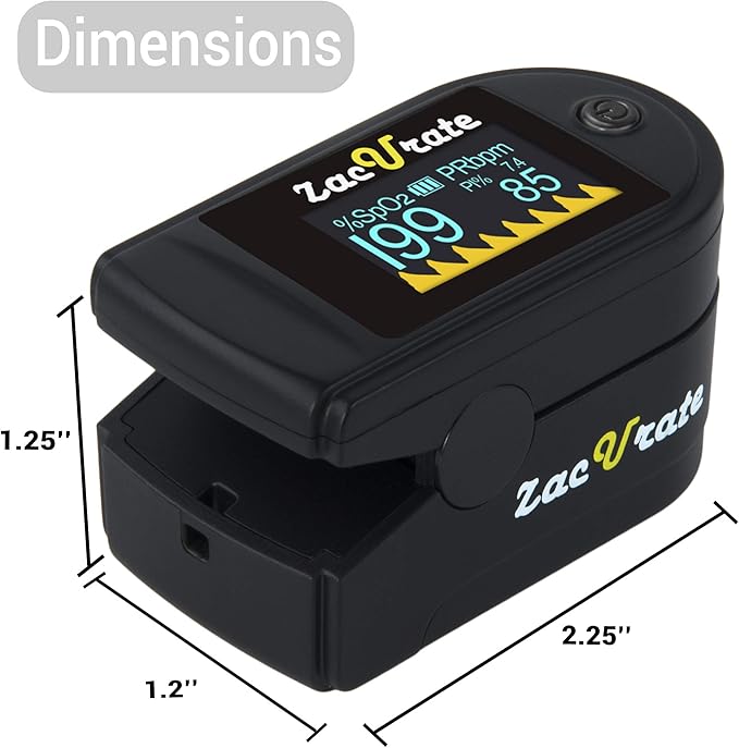 Zacurate 500C Elite Fingertip Pulse Oximeter and Oximeter Carrying Case Bundle