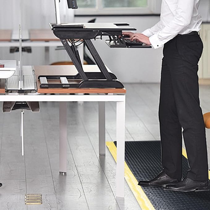 Nisorpa Anti Fatigue Mats Industrial 3' x 5' Ergonomic Standing Mat 15/16" Extra Thick Cushioned Shop Floor Mats Kitchen Mats Heavy Duty Commercial Diamond Plate Support for Leg & Back Pain