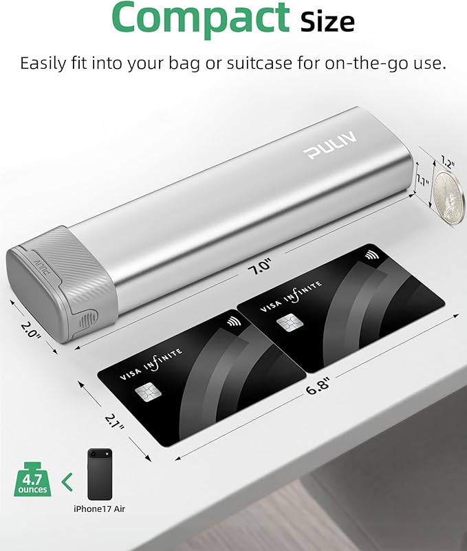 PULIV Metal Weekly Pill Organizer with Sturdy & Sleek Aluminum Alloy Case, Pill Case with Triple Protection Against Spilling, Compact Travel Pill Box 7 Day for Vitamins, Fish Oil, Supplements, Silver