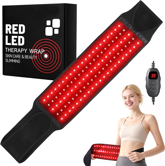 Upgrade Red Light Therapy for Body - Infrared Red Lights Belt 660nm & 850nm Infra LEDs Light for Body Back Knee Hands Waist Relax, Birthday Christmas Gift for Women Men Mom Father Lover