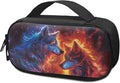 Fire Flame Wolf Insulin Travel Case Diabetic Medication Cooler Bag with Handle to Store Insulin Pen, Lancets, Needles, Glucose Meter, Tester Strips, Easy to Carry