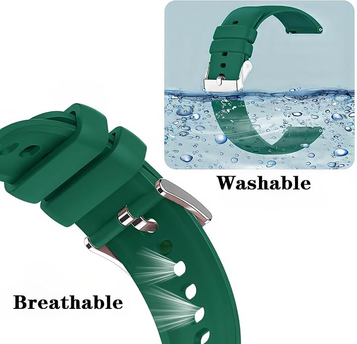Harikiri 22mm Silicone Bands Compatible with Popglory/Fitpolo/FITVII/Gydom/Woneligo/ENOMIR/TOOBUR/Veryfit/Poounur/RUIMEN,Quick Release Watch Strap for Men Women
