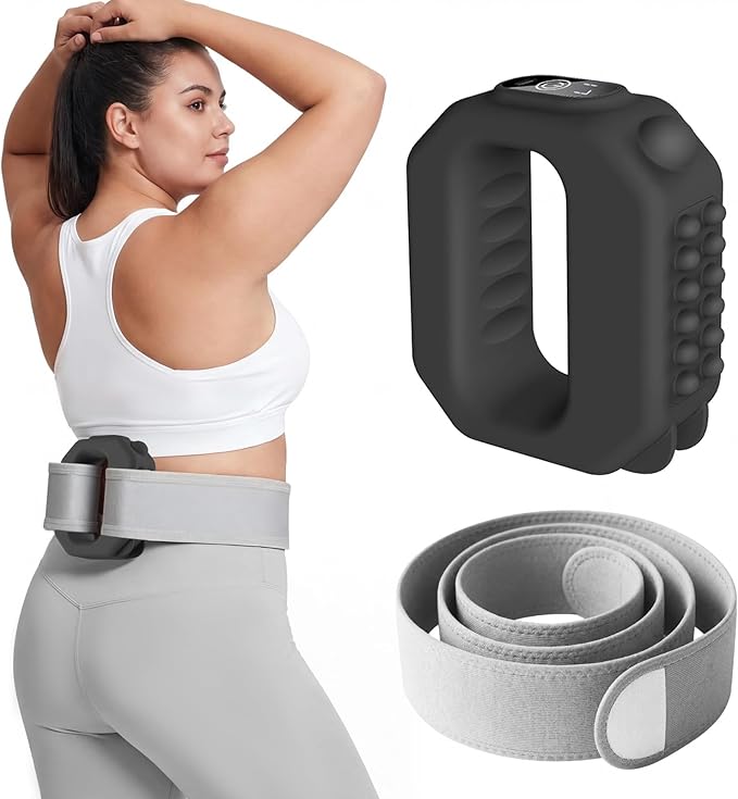 R10 Multifunctional Full-Body Massage Gun, Adjustable Massage Modes, Hands-Free Electric Fascia Ring Massager, Ergonomic Design with Waist Belt, 3 Modes & 6 Intensities