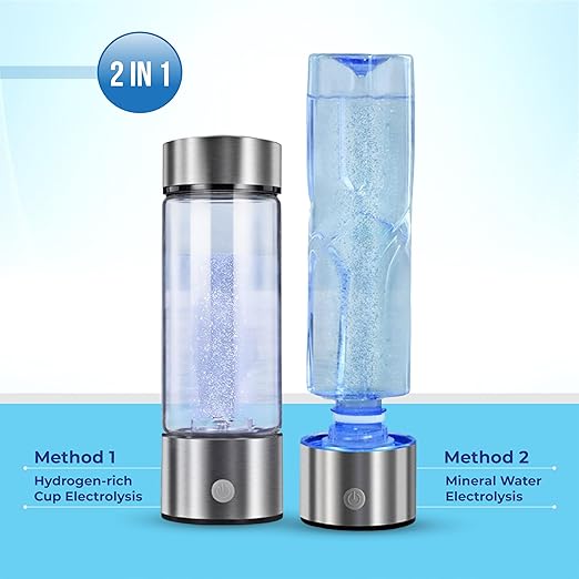 Hydrogen Water Bottle Generator, Portable 420ml Hydrogen Ionizer Machine with SPE/PEM Technology, 2 in 1 Hydrogen Water Bottle, Perfect for Office, Home, Gym, Outdoor Use, and Gift