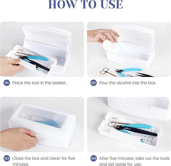 Nail Tools Cleaner Box for Makeup Nail Art Tool Tweezer Eyelash Nail Manicure Hari Salon Tattoo Tools Cleaning