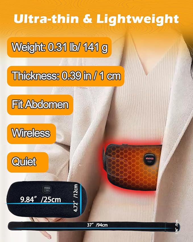 Portable Electric Heating Pad Cordless Period Heating Pad for Menstrual Cramps Pain Relief Back Cordless Period Small Rechargeable Wearable Battery Powered Lower Black Battery