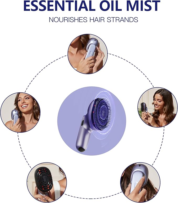 Electric Scalp Massage Brush with Spray Function, Portable Vibrating Scalp Massager Tool,Deep Brush Head Massager for Relaxing Muscles,Nourishes Hair