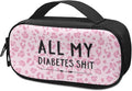 Rnyleeg Insulin Cooler Travel Case Pink Leopard Insulin Bag for Women Diabetic Supplies Storage for Home Diabetic Care for Daily Life Trip