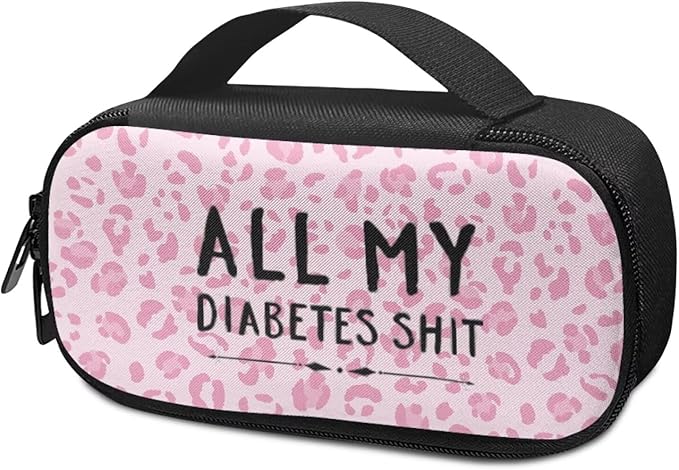 Rnyleeg Insulin Cooler Travel Case Pink Leopard Insulin Bag for Women Diabetic Supplies Storage for Home Diabetic Care for Daily Life Trip