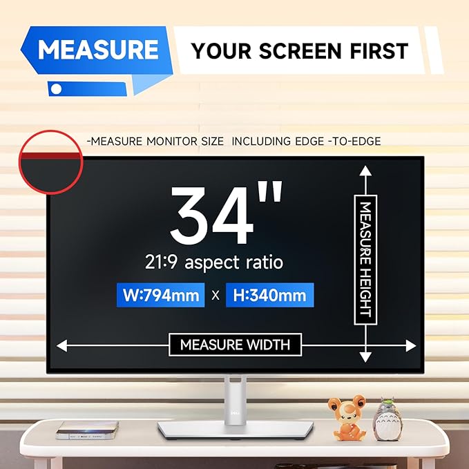 IPROKKO 【2 Pack 34 inch Anti-Blue Light monitor Screen Protector for 21:9 Widescreen,Removable Anti Glare Blue Light Blocking Screen Filter，LED PC Anti-UV Eye Protection Filter Film